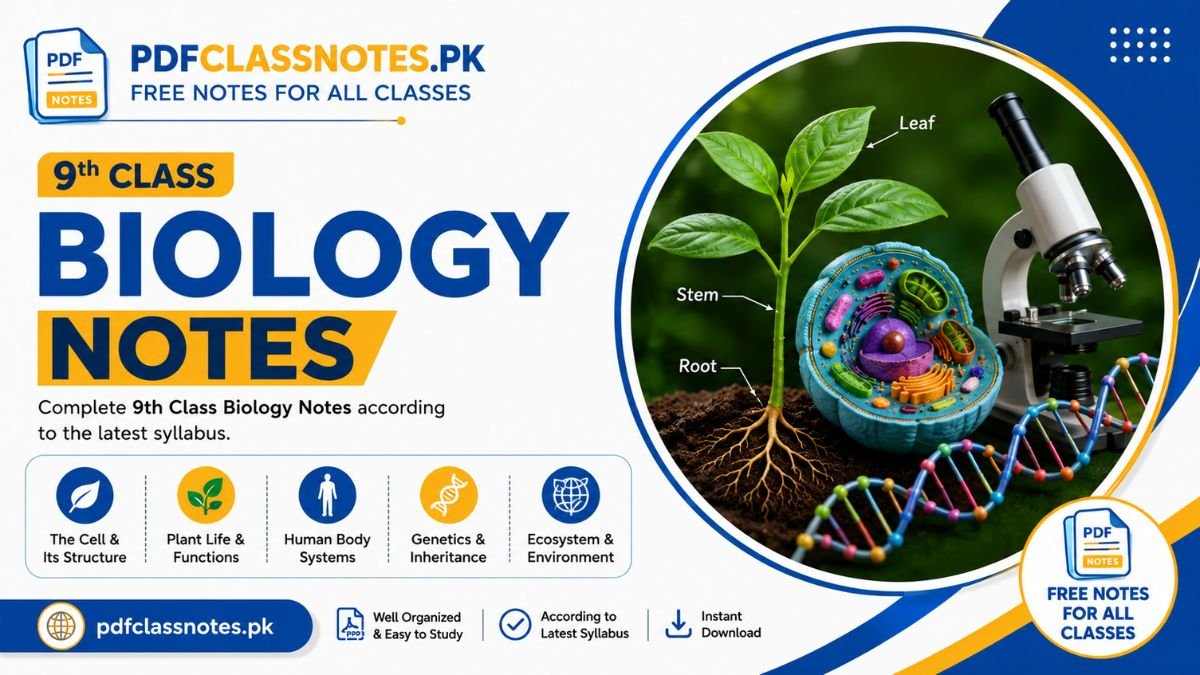 Image showing Class 9 Biology Notes PDF – New Syllabus 2025–26
